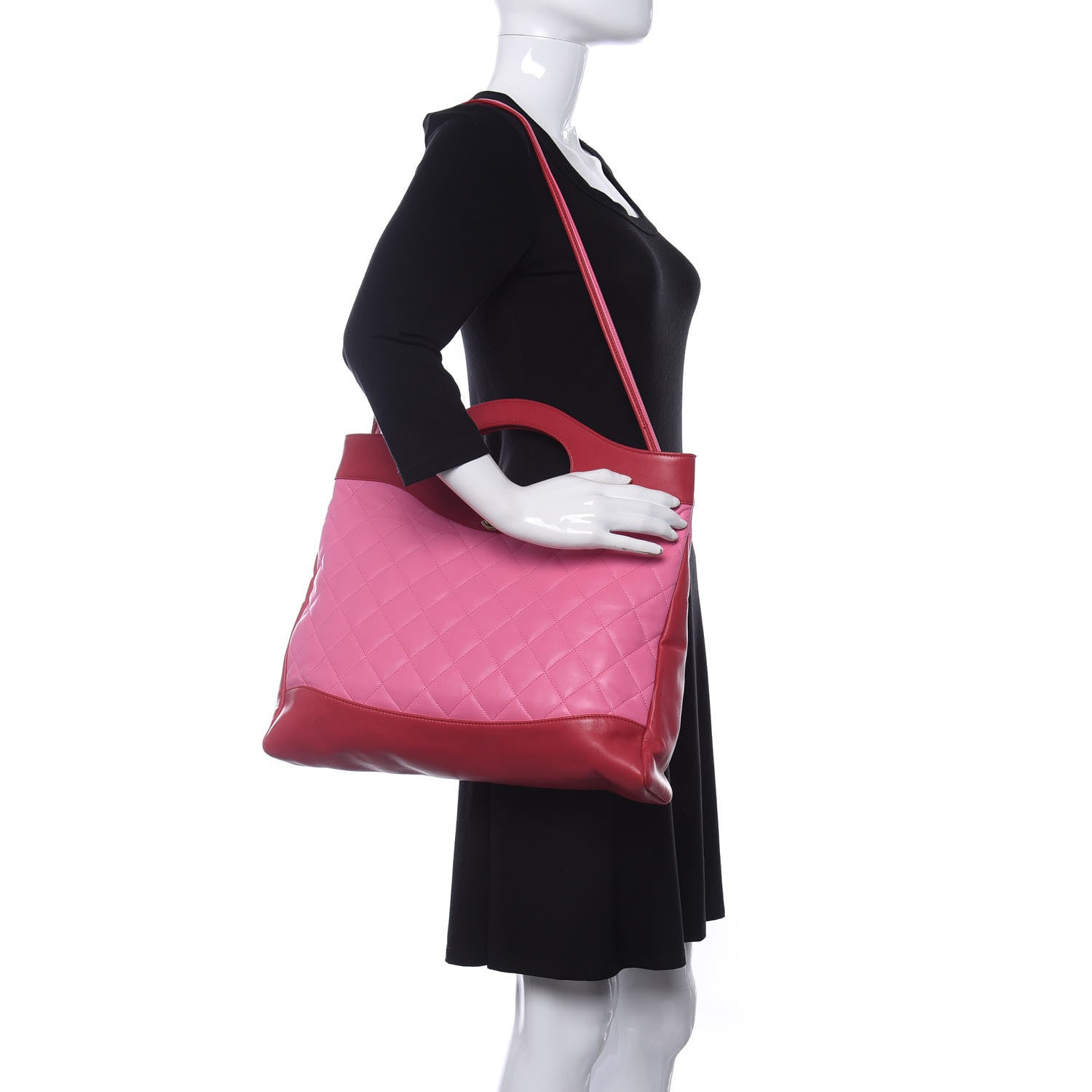 Chanel Aged Calfskin Quilted Large 31 Shopping Bag Pink Light Red 2 of 16