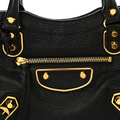 Balenciaga Chevre Gold Metallic Edge Hardware Mini City Black 8 of 11