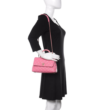 Chanel Caviar Lizard Embossed Quilted Mini Coco Handle Flap Pink 2 of 10