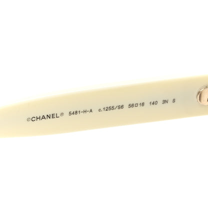 Chanel Acetate Pearl Cat Eye CC Sunglasses 5481-H White 5 of 7