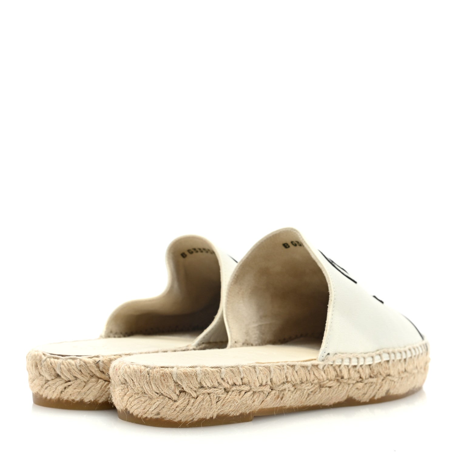 Chanel Iridescent Goatskin CC Espadrille Mules 36 Ivory Black 4 of 7