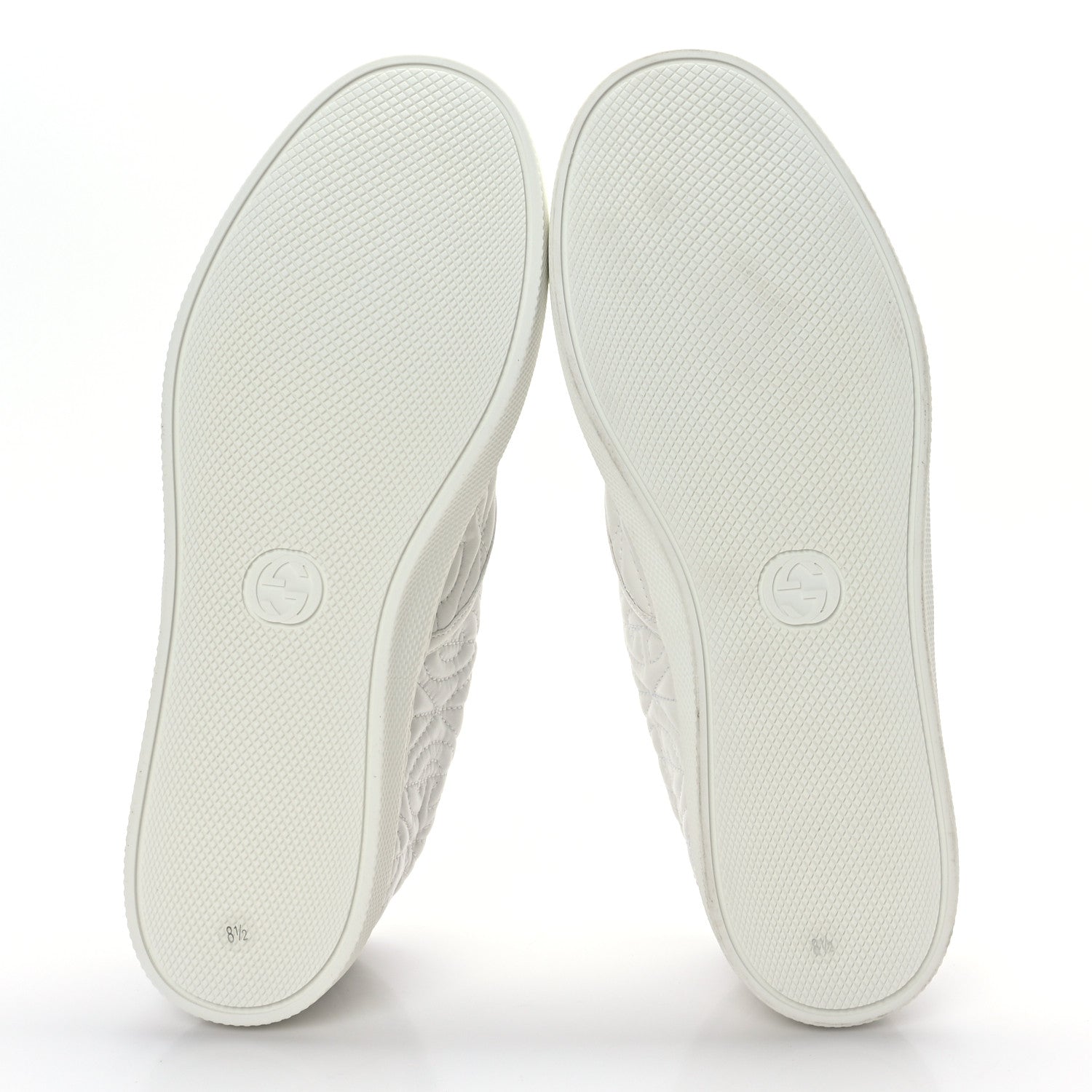 Gucci Nappa Web G Rhombus Quilted Mens Slip On Sneakers 8.5 Great White 5 of 7