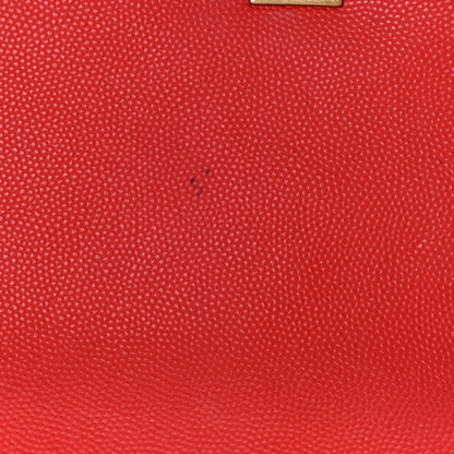 Chanel Caviar Quilted Small Coco Handle Flap Red 12 of 13