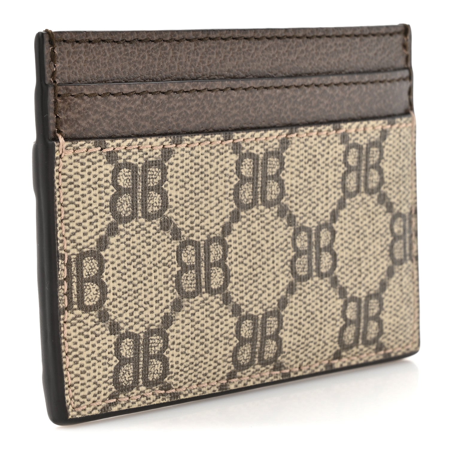Gucci X BALENCIAGA BB Monogram Web Ophidia Card Holder Beige Ebony New Acero 3 of 9