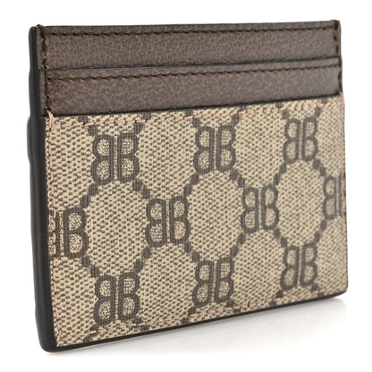 Gucci X BALENCIAGA BB Monogram Web Ophidia Card Holder Beige Ebony New Acero 3 of 9