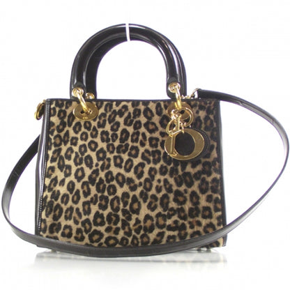 Christian Dior Pony Hair Leopard Print Medium Lady Dior 1 of 9