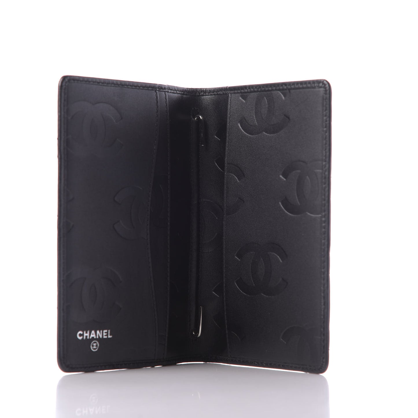 Calfskin Quilted Small Cambon Agenda Planner Black