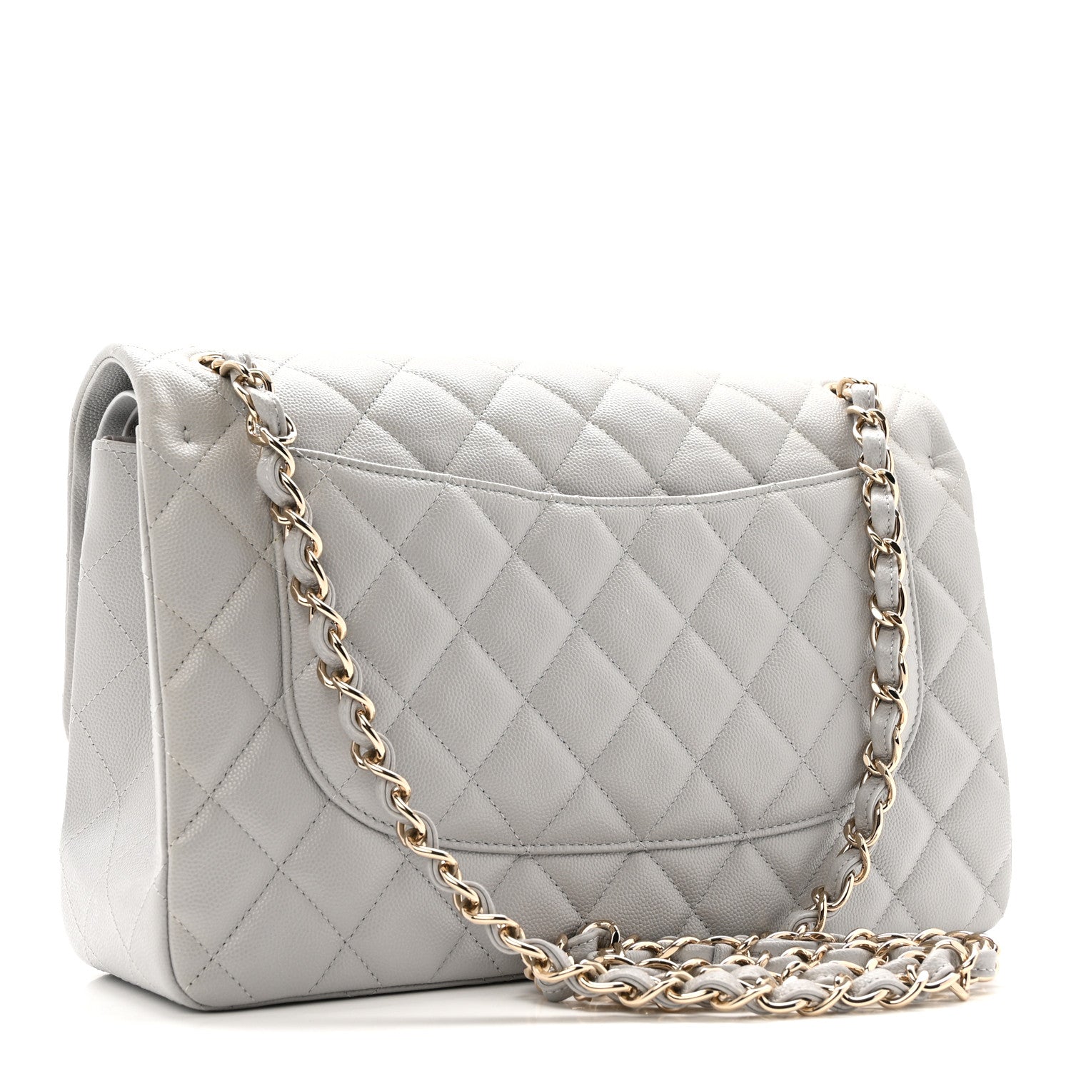 Chanel Caviar Quilted Jumbo Double Flap Grey 3 of 10