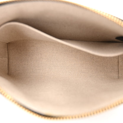 Celine Canvas Calfskin Triomphe Zebra Medium Pouch Tan Natural Black 5 of 9