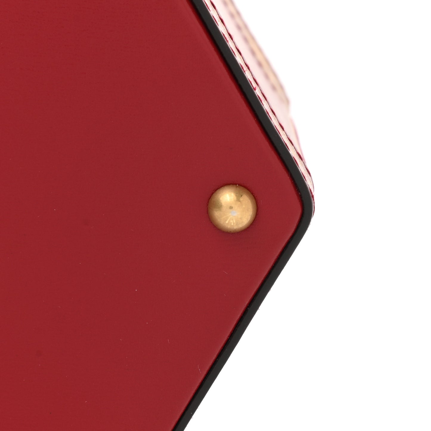 Calfskin Hexagon GG Torchon Key Box Bag New Cherry Red Oro