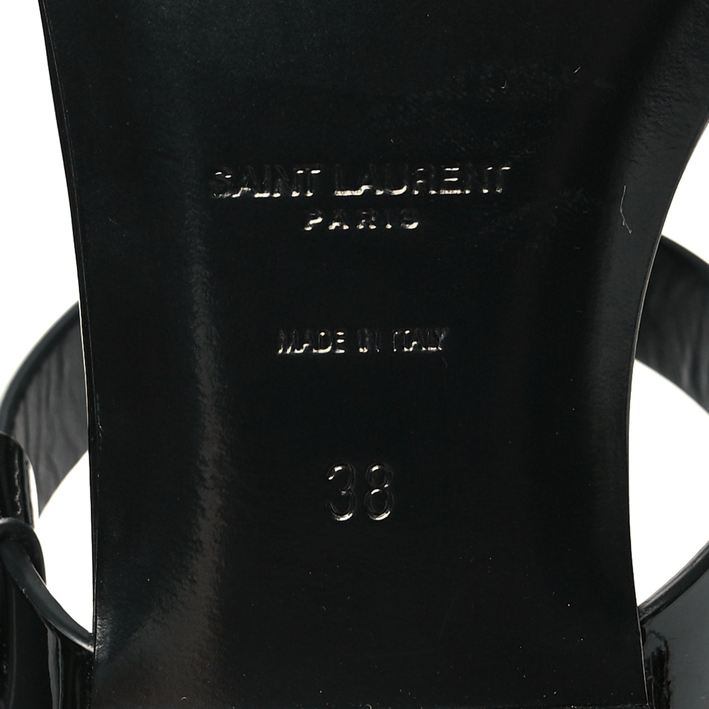 Patent Calfskin Cassandra Monogram Sandals 38 Black