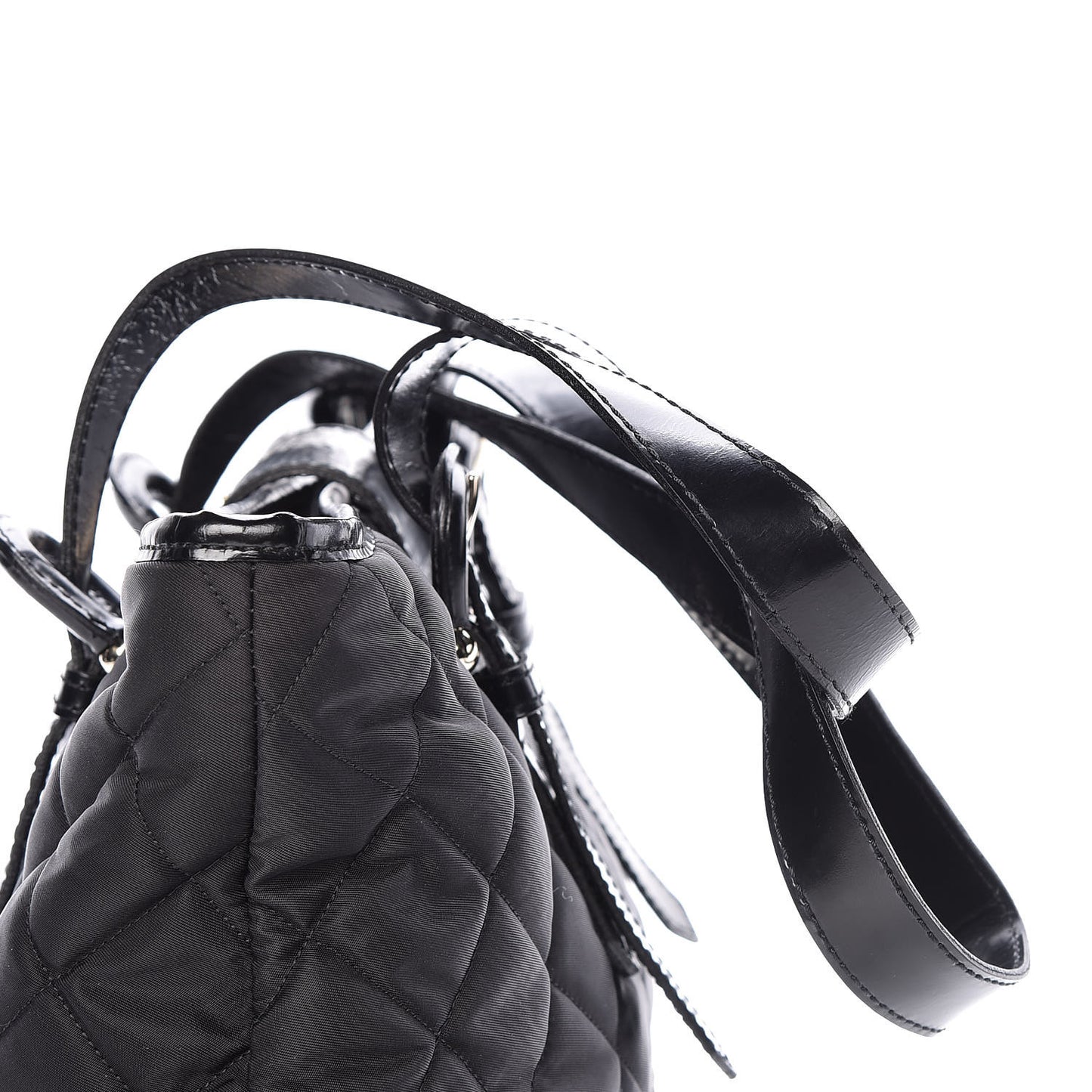 Nylon Quilted Tote Black