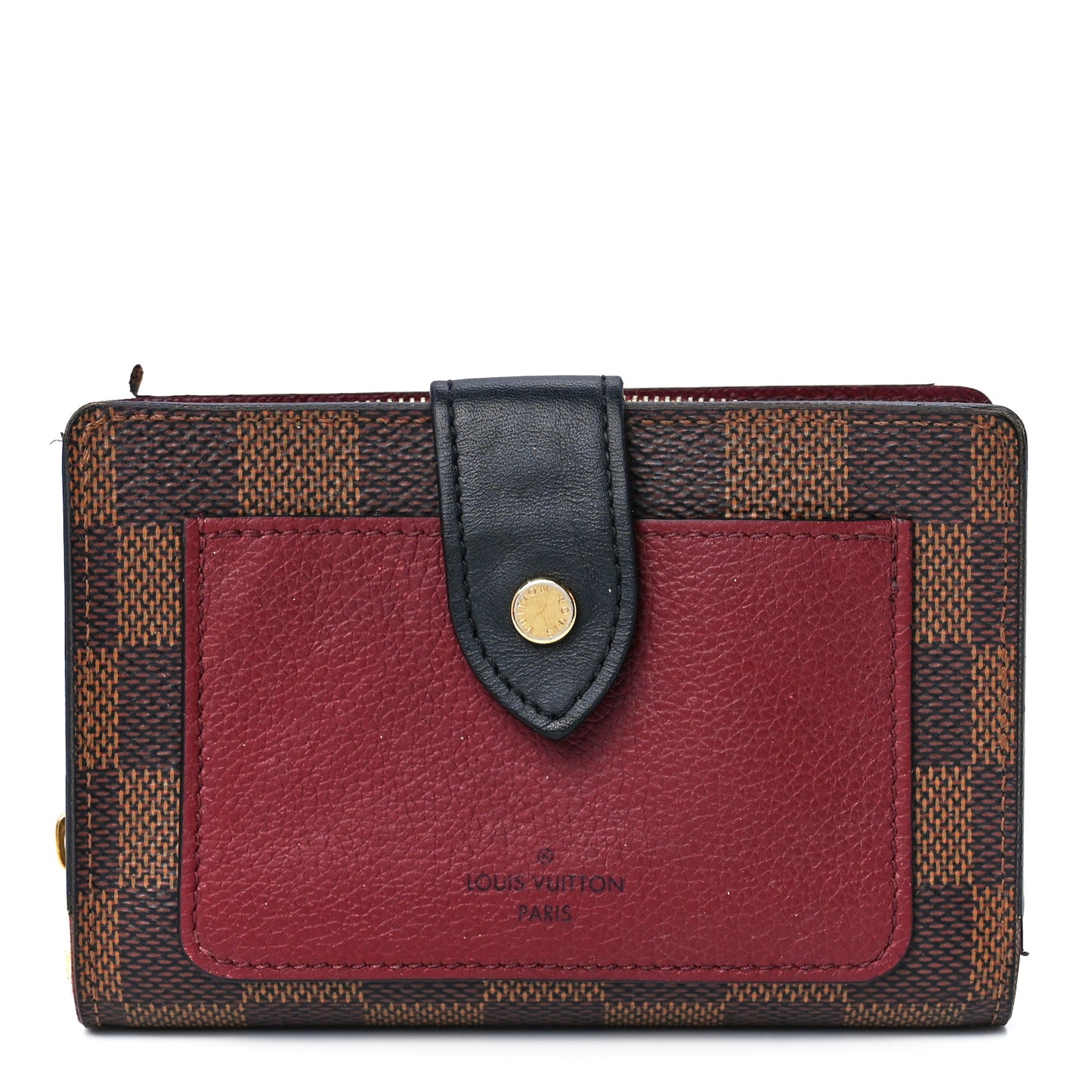 Damier Ebene Juliette Wallet Bordeaux Black