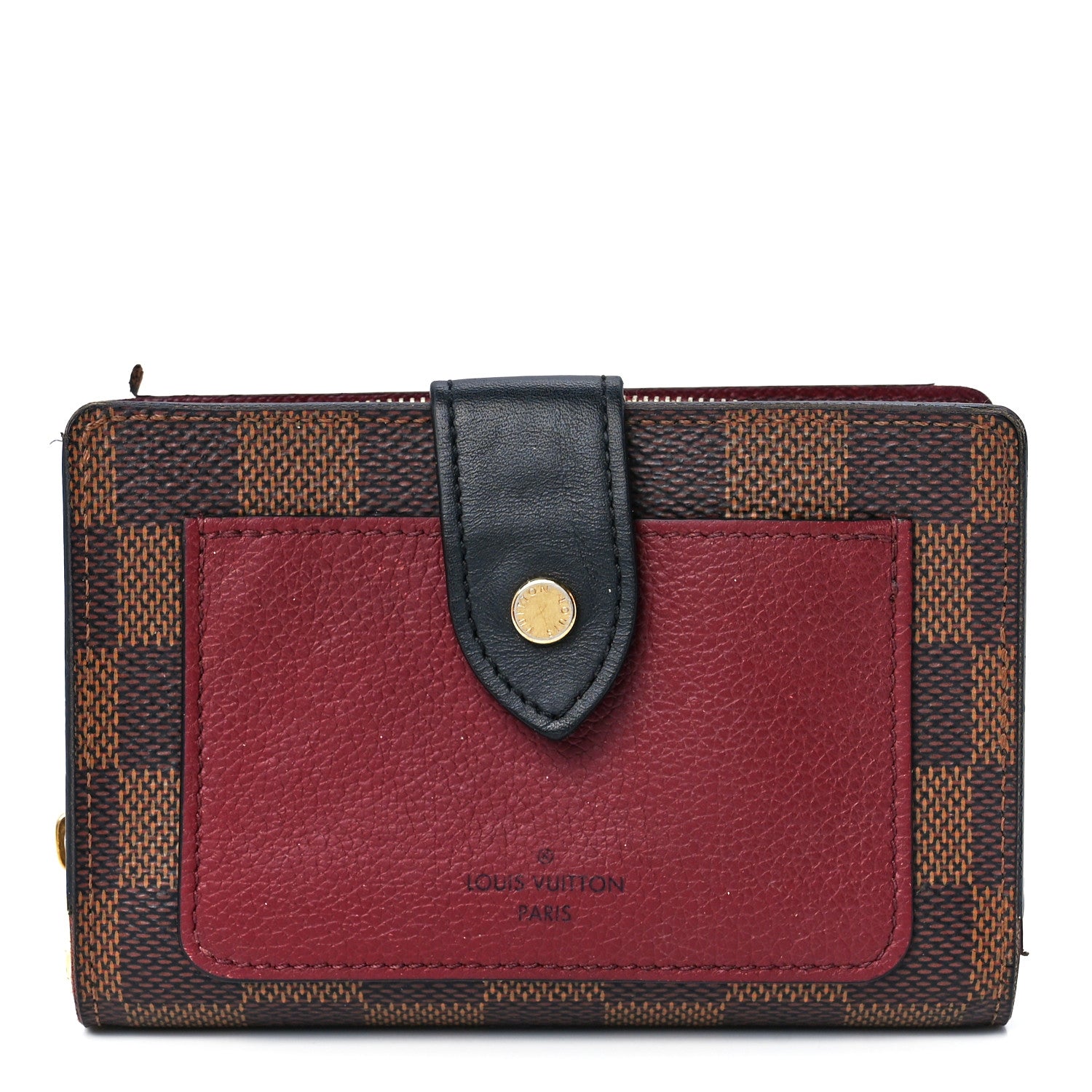 Louis Vuitton Damier Ebene Juliette Wallet Bordeaux Black 1 of 15