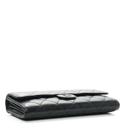 Chanel Caviar Quilted Large Gusset Flap Wallet Black 3 of 9