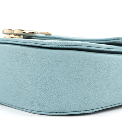 Chanel Grained Calfskin Quilted Small Cuba Top Handle Flap Blue 10 of 10