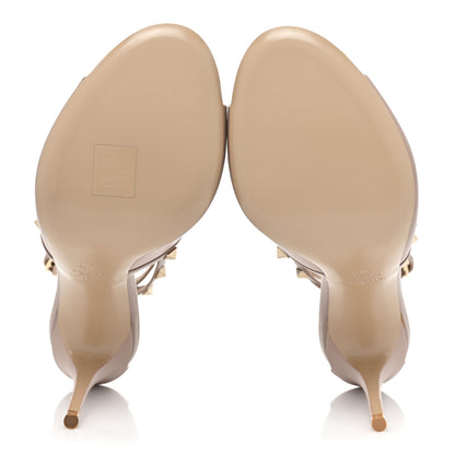 Valentino Garavani Nappa Rockstud Peep Toe Ankle Strap 105mm Sandals 40.5 Poudre 5 of 16