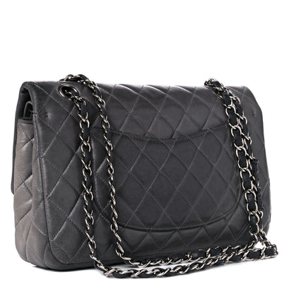 Chanel Lambskin Quilted Medium Double Flap Dark Grey 2 of 26