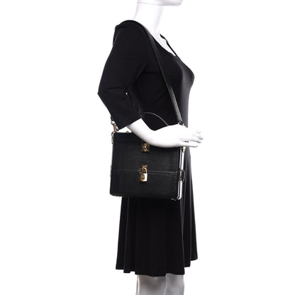 Dolce & Gabbana Lizard Embossed Calfskin Box Bag Black 2 of 10