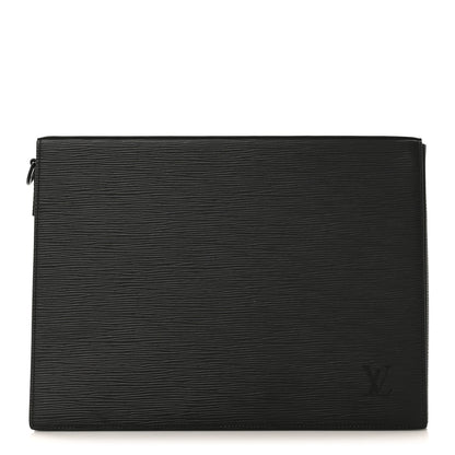 Louis Vuitton Epi Monogram Eclipse Porte Document Portfolio Black 1 of 7
