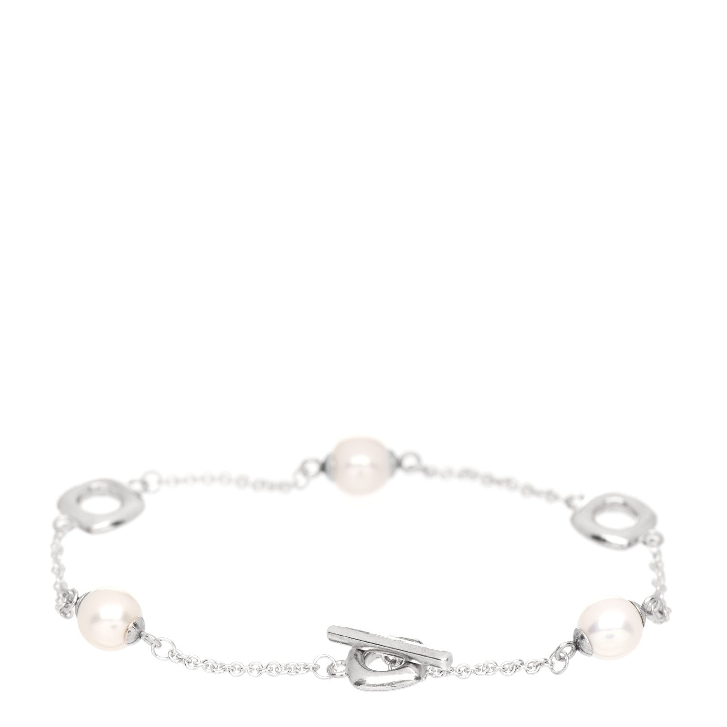 Tiffany Sterling Silver Pearl Elsa Peretti Cushion Bracelet 3 of 4