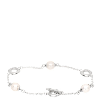 Tiffany Sterling Silver Pearl Elsa Peretti Cushion Bracelet 3 of 4