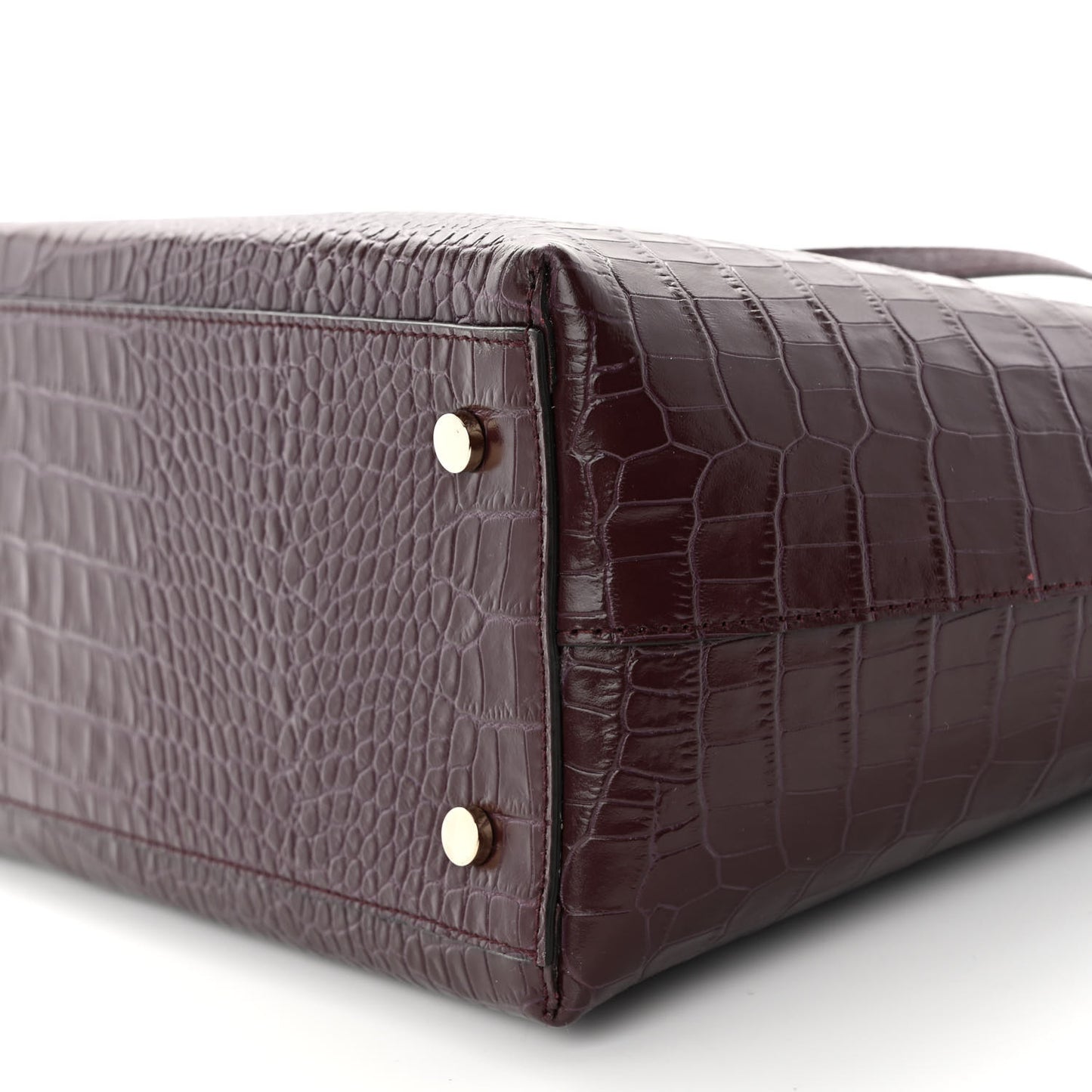 Crocodile Embossed Calfskin JC Tote Bordeaux