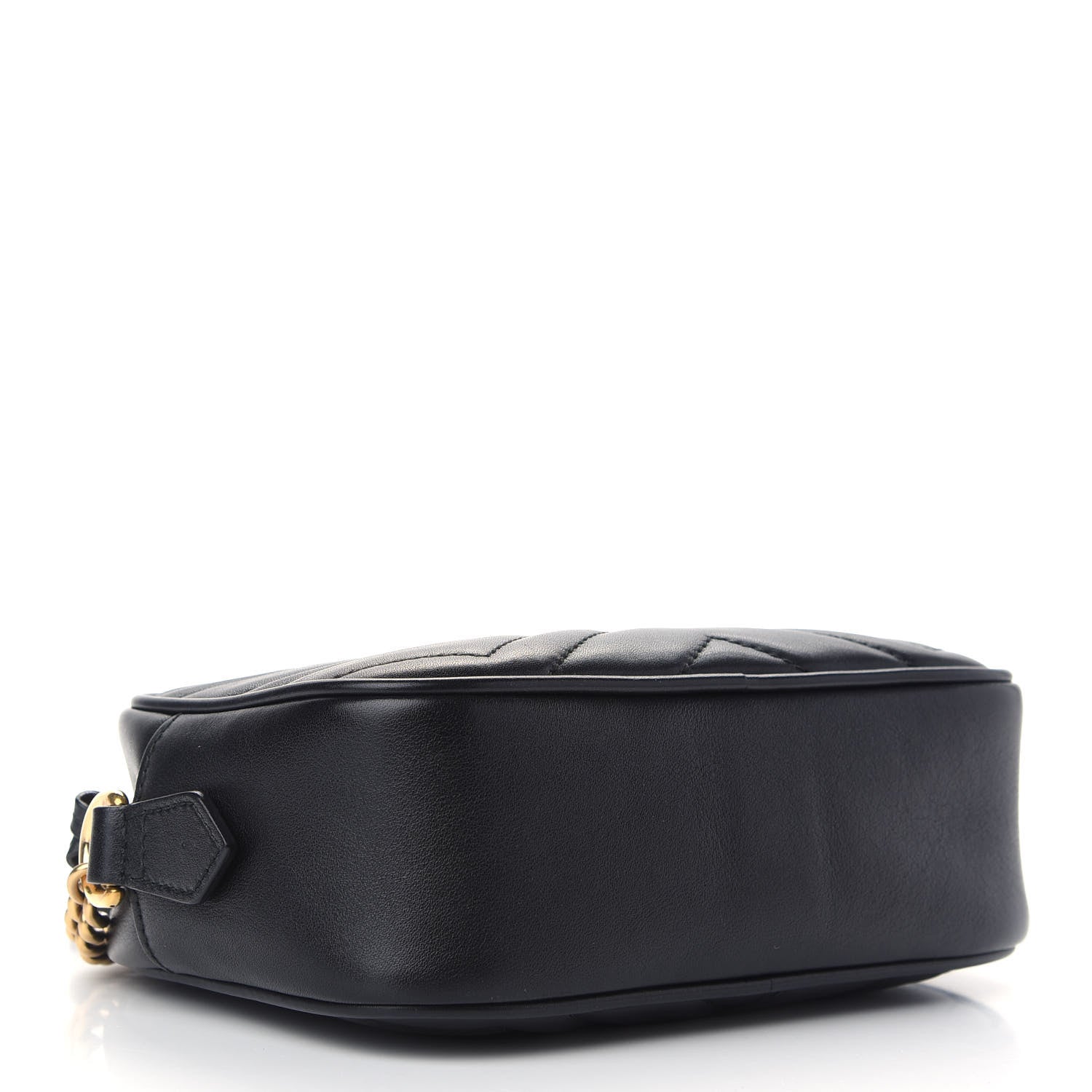 Gucci Calfskin Matelasse Mini GG Marmont Chain Shoulder Bag Black 4 of 9