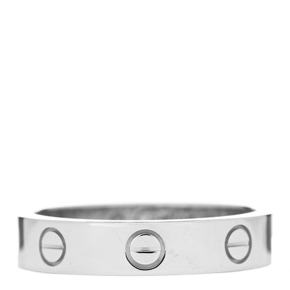 Cartier 18K White Gold Diamond 4mm LOVE Wedding Band Ring 53 6.5 3 of 5