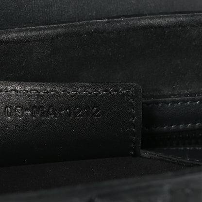 Christian Dior Calfskin Embossed Oblique Saddle Bag With Strap Black 7 of 10