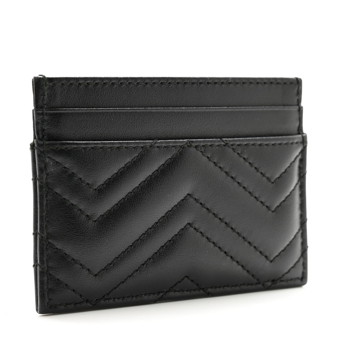 Calfskin Matelasse GG Marmont Card Holder Black
