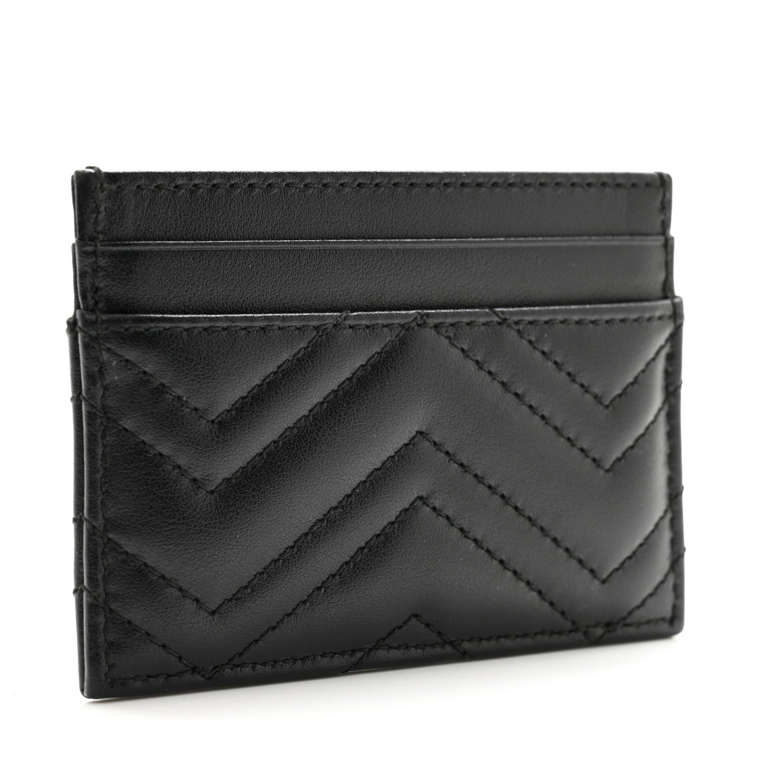 Gucci Calfskin Matelasse GG Marmont Card Holder Black 3 of 9