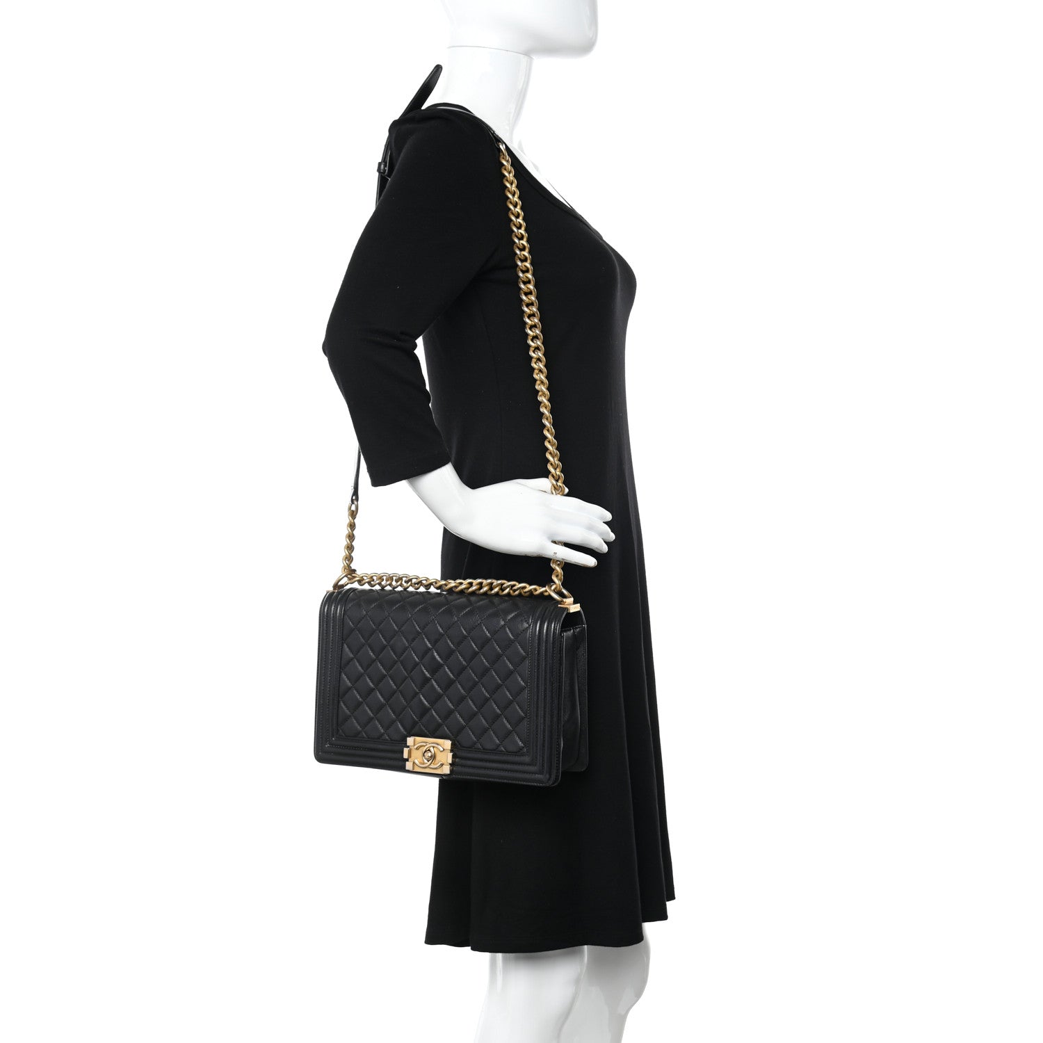 Chanel Lambskin Quilted New Medium Boy Flap Black 2 of 26