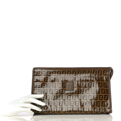 Fendi Vinyl Zucchino Zip Pouch Tobacco 2 of 17