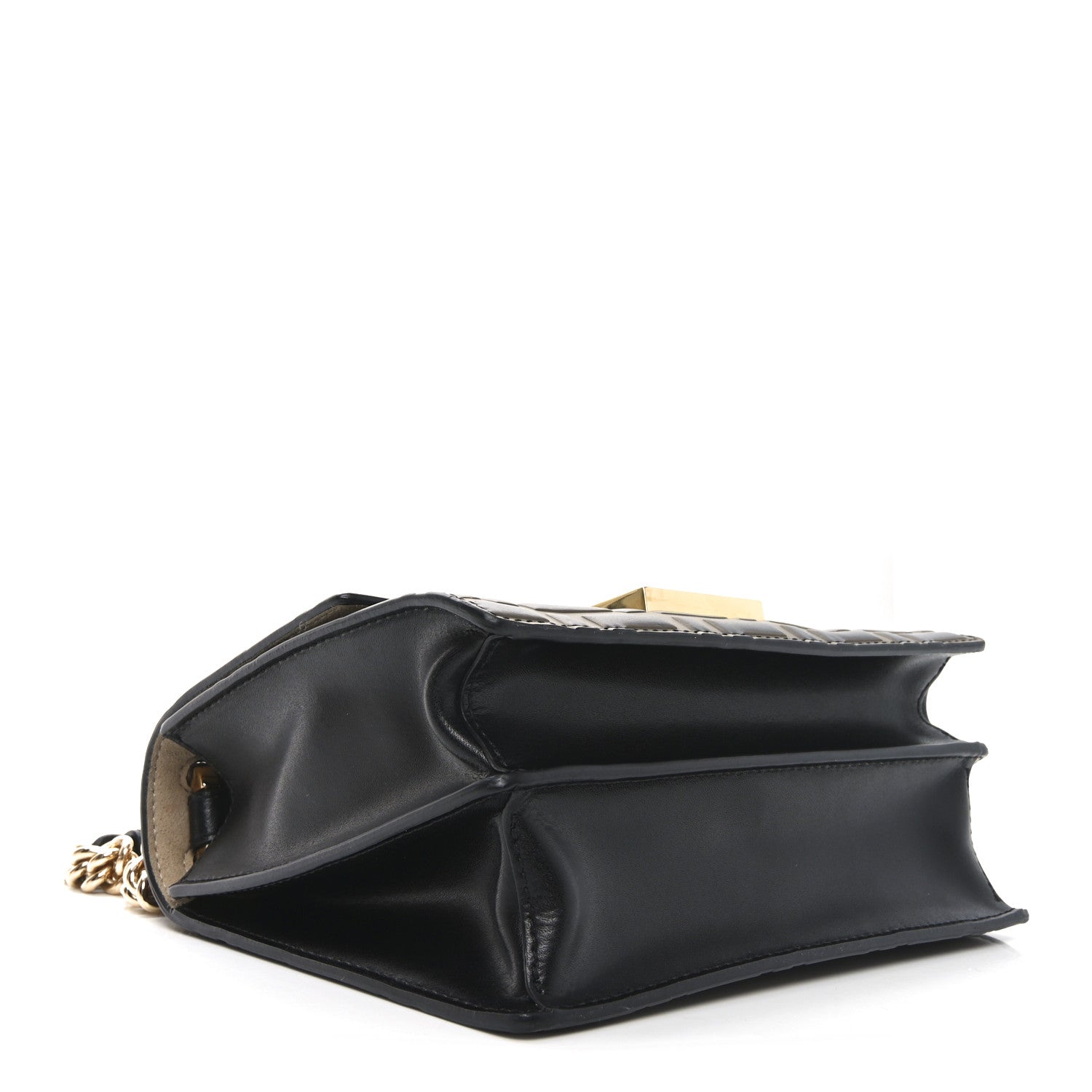 Fendi Vitello Liberty Bi-Color FF 1974 Embossed Small Kan U Shoulder Bag Maya Black 4 of 9