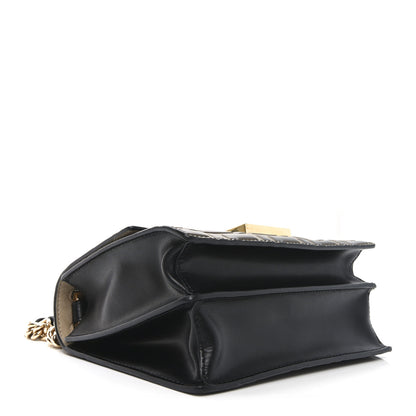 Fendi Vitello Liberty Bi-Color FF 1974 Embossed Small Kan U Shoulder Bag Maya Black 4 of 9