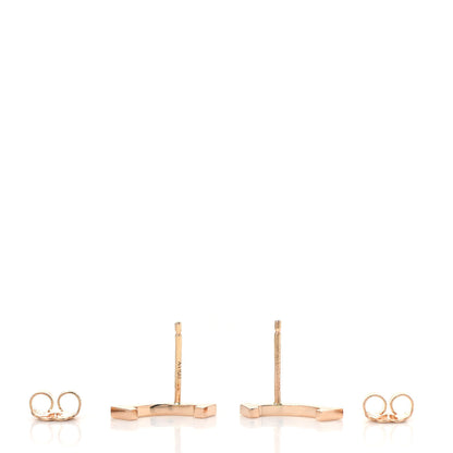 Tiffany 18K Rose Gold T Smile Stud Earrings 3 of 4