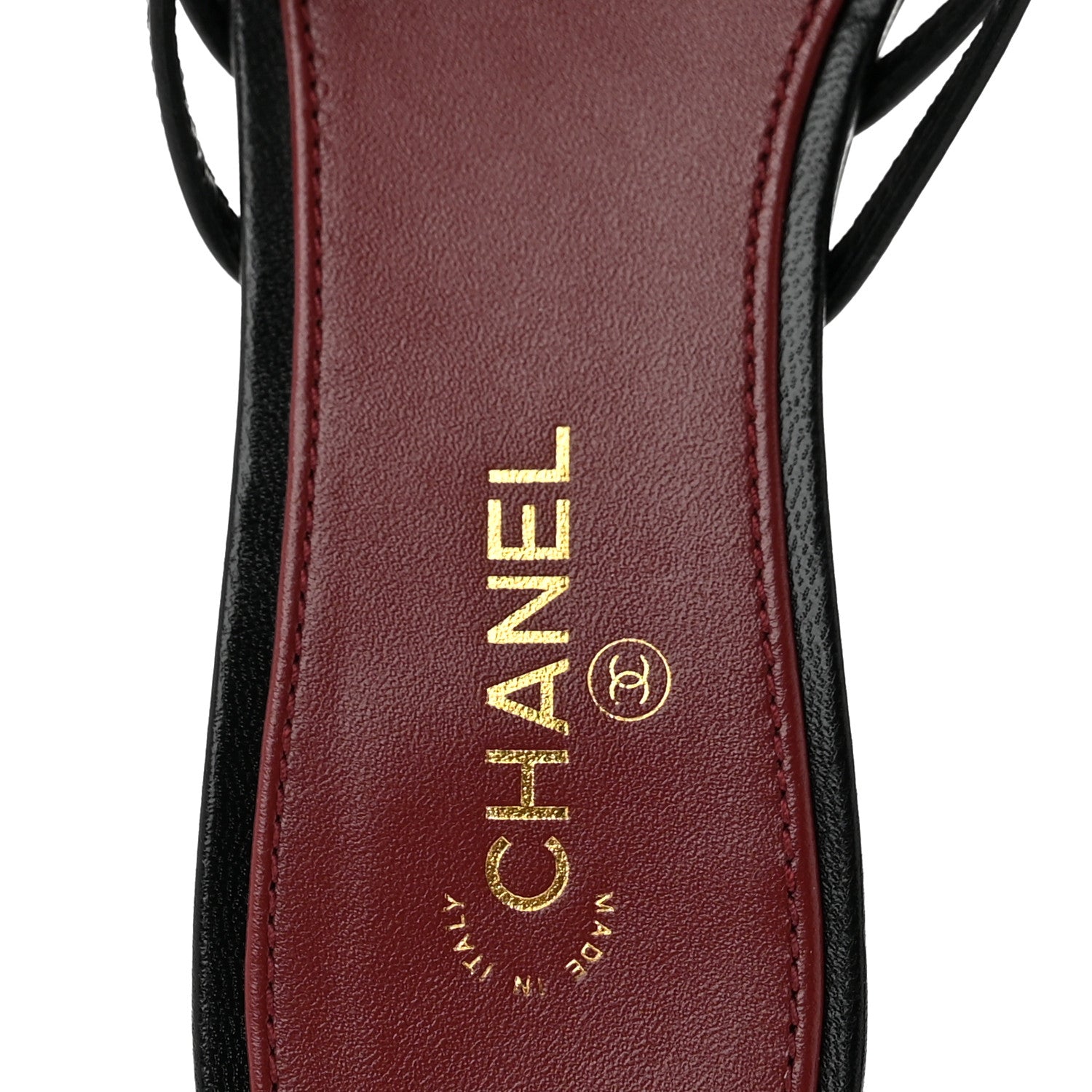 Chanel Goatskin Caged CC Slide Sandals 35.5 Black 8 of 9