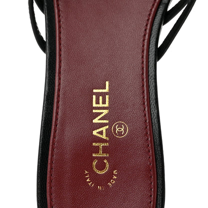 Chanel Goatskin Caged CC Slide Sandals 35.5 Black 8 of 9