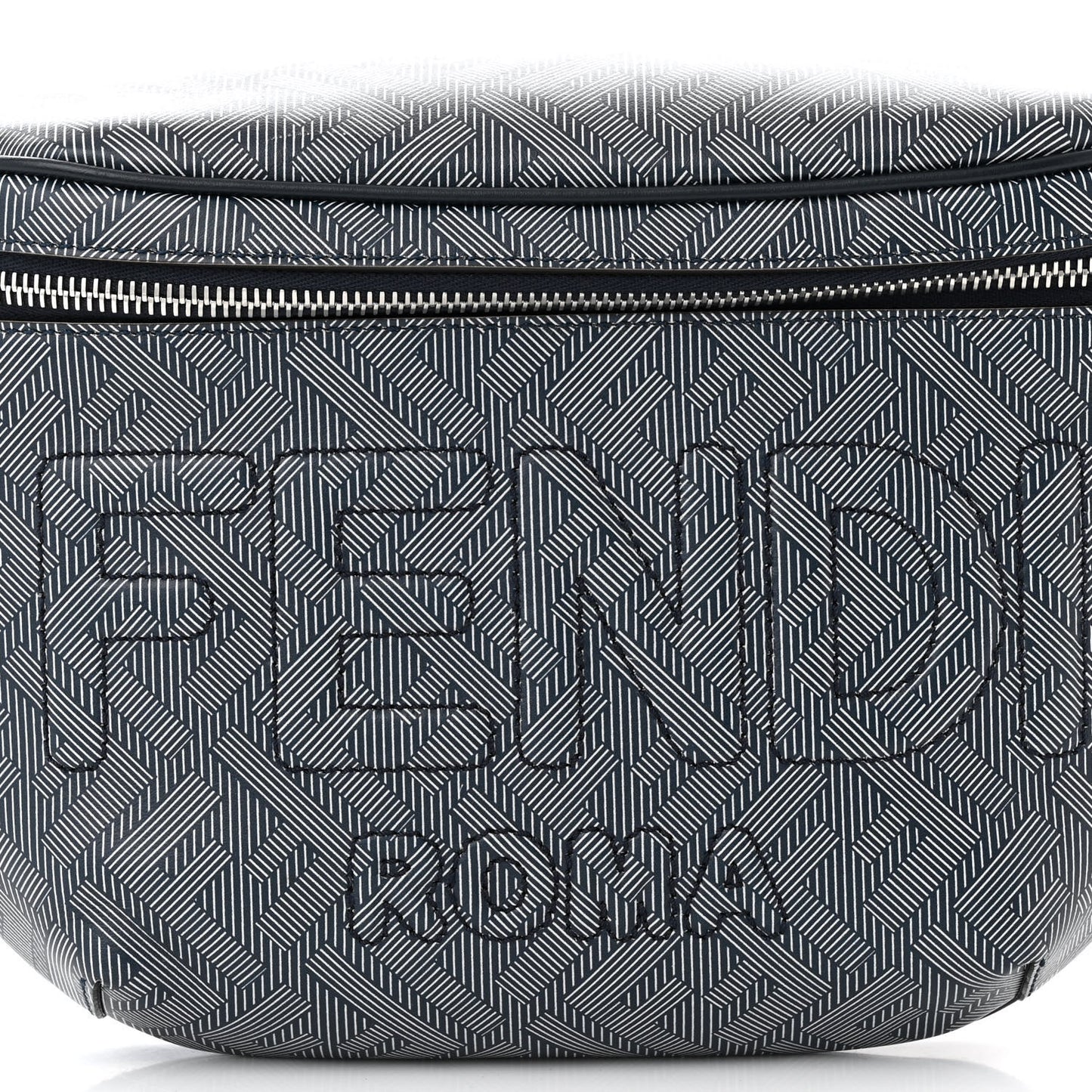 Calfskin Shadow Striped FF Logo Belt Bag Multicolor