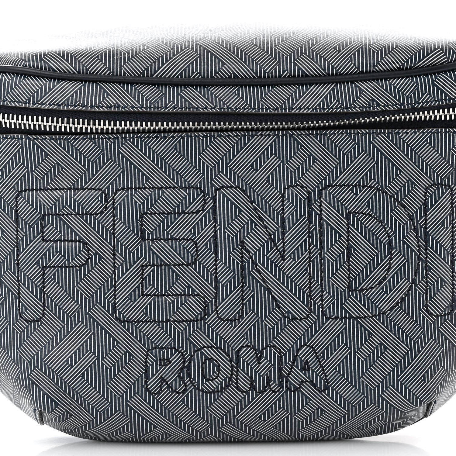 Fendi Calfskin Shadow Striped FF Logo Belt Bag Multicolor 8 of 10