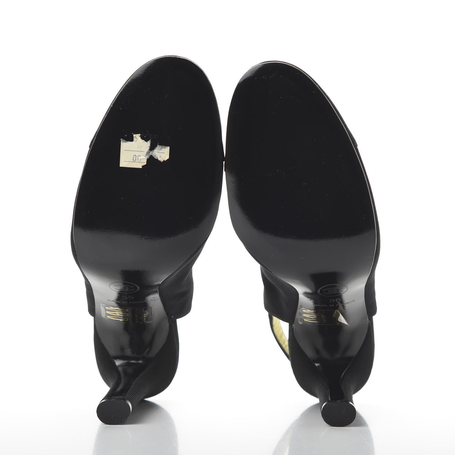 Chanel Grosgrain Cap Toe Slingback Pumps 36 Black 5 of 9