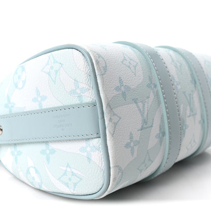 Louis Vuitton Monogram Aquagarden Keepall Bandouliere 25 Crystal Blue 8 of 9