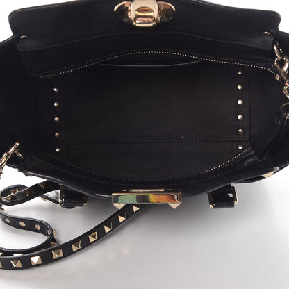 Valentino Garavani Vitello Mini Rockstud Double Handle Tote Black 6 of 11