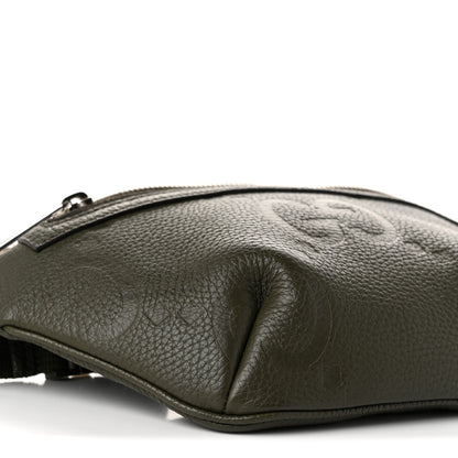 Gucci Piuma Calfskin Jumbo GG Embossed Small Belt Bag Dark Green 9 of 10