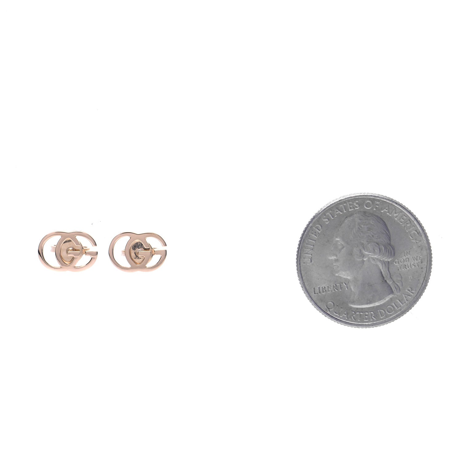 Gucci 18K Yellow Gold GG Tissue Stud Earrings 2 of 5