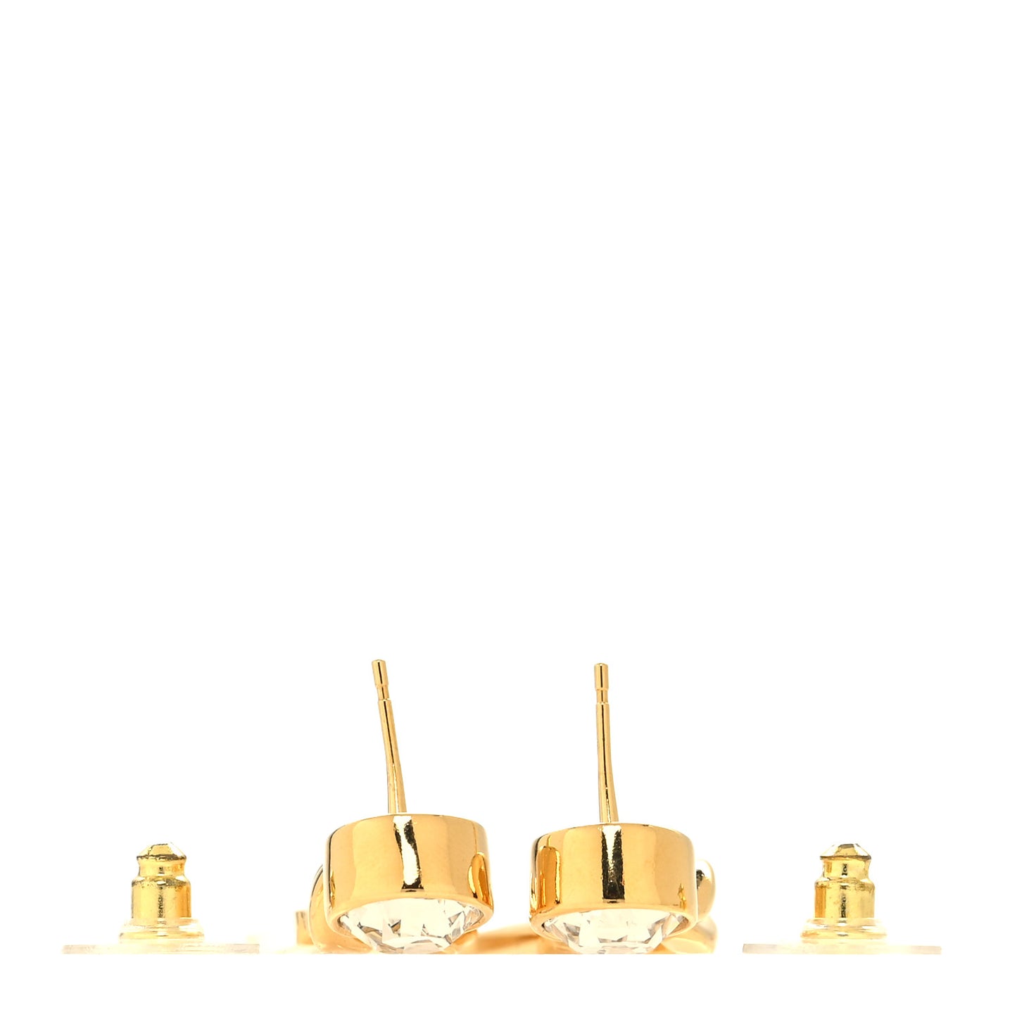Crystal Tag Drop Earrings Gold