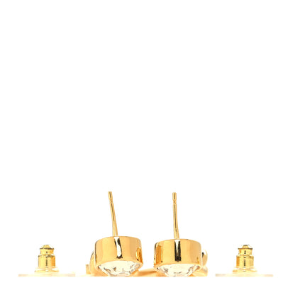 Chanel Crystal Tag Drop Earrings Gold 3 of 5