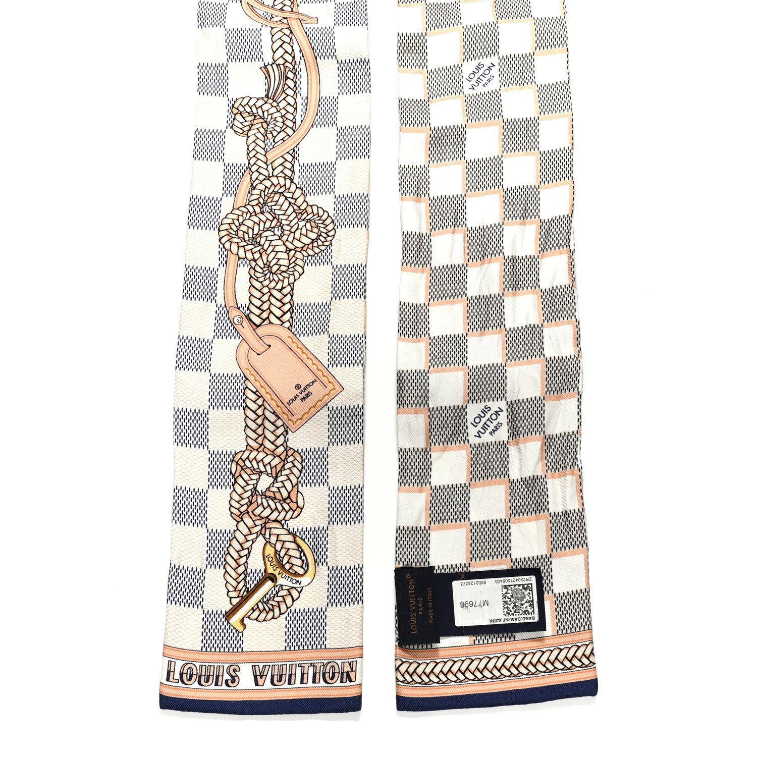 Louis Vuitton Silk Damier Azur Infinity Bandeau Azure Blue 1845099