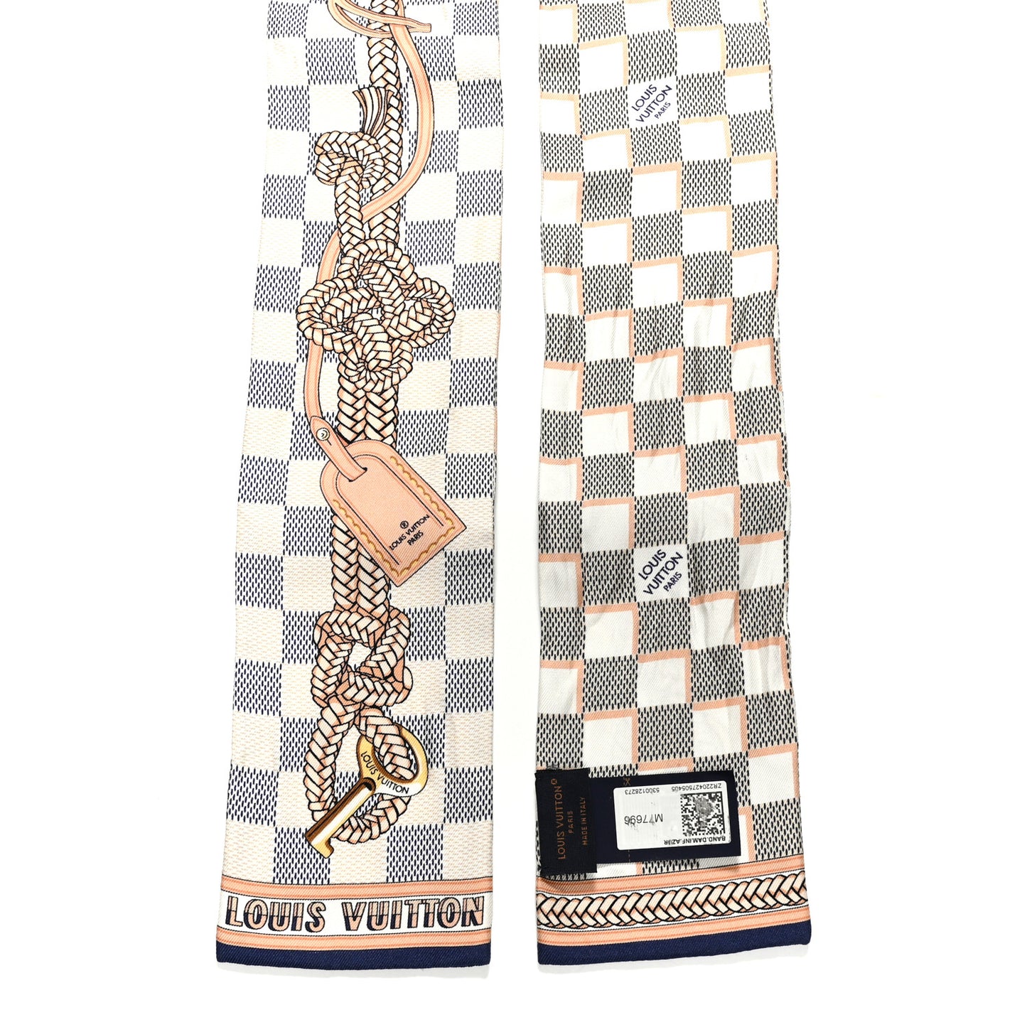 Silk Damier Azur Infinity Bandeau Azure Blue